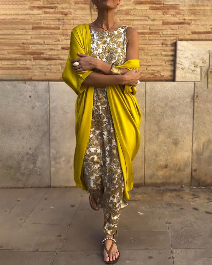 Veronica™ Elegant Two-Piece Set | Flowing Maxi Dress and Lightweight Jacket