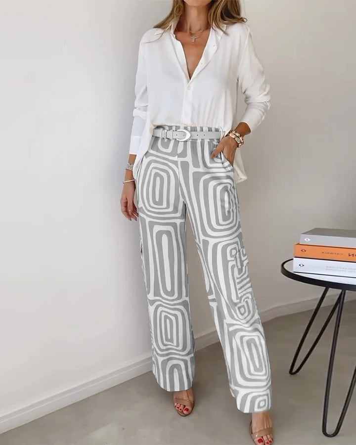 Kendra™ Elegant Two-Piece Set | Stylish Blouse and Chic Trousers