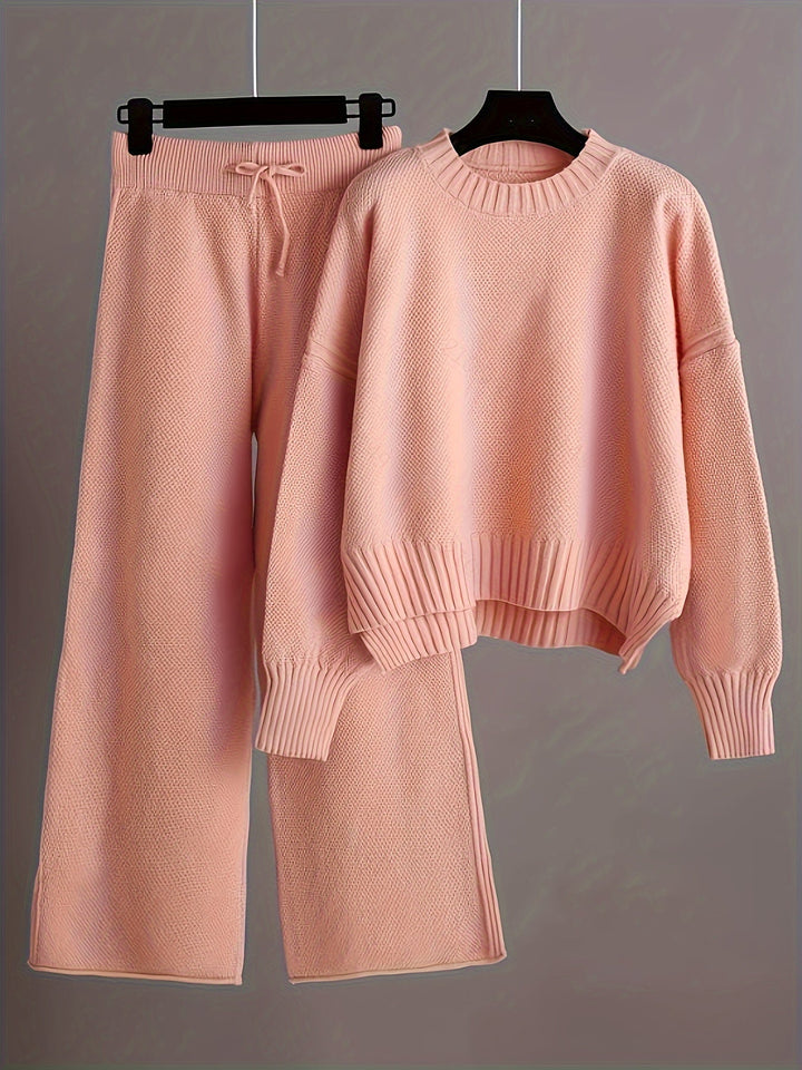 Emily™ Cozy Knit Loungewear Set | Relaxed Sweater and Wide-Leg Trousers