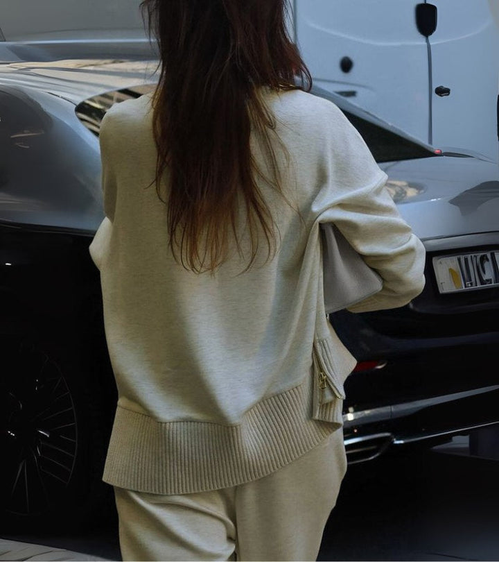 Elyza™ Soft Two-Piece Set | High-Neck Top and Wide-Leg Pants