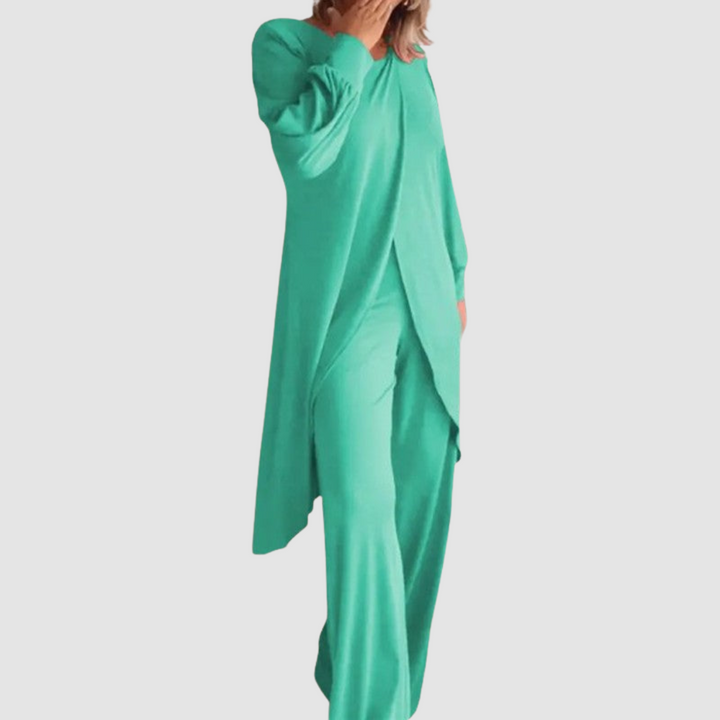 Laine™ Elegant 2-Piece Set | Longline Top and Comfortable Trousers