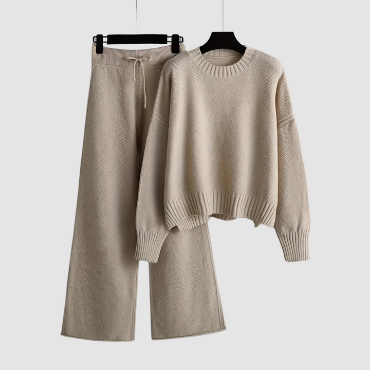 Emily™ Cozy Knit Loungewear Set | Relaxed Sweater and Wide-Leg Trousers