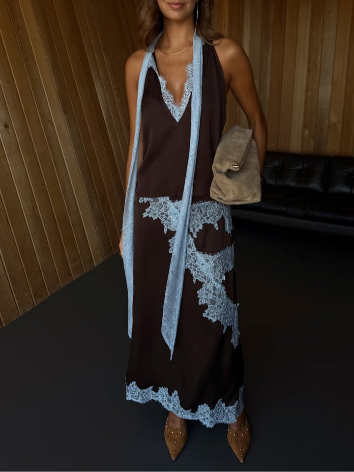 Katalina™ Lace Suit Set | Elegant Lace-Trimmed Two-Piece