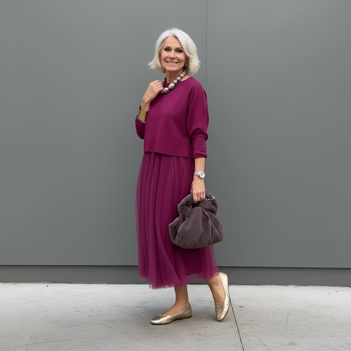 Emmie™ Elegant Two-Piece Set | Effortless Knit Layered Dress Set