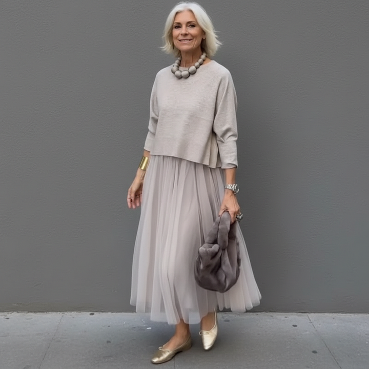 Emmie™ Elegant Two-Piece Set | Effortless Knit Layered Dress Set